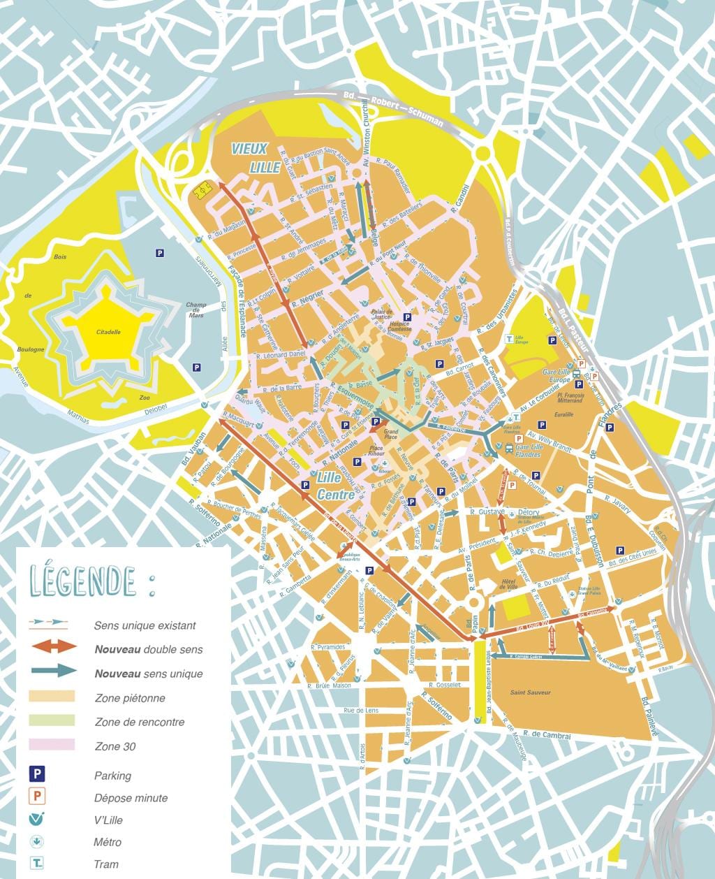 kort af Lille
