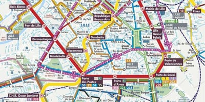 Götunni kort af Lille frakklandi